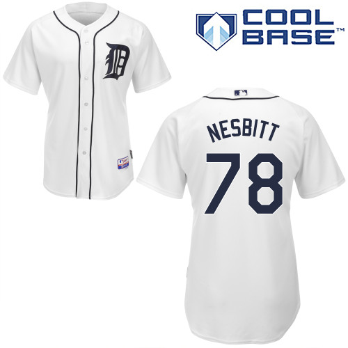 Angel Nesbitt #78 MLB Jersey-Detroit Tigers Men's Authentic Home White Cool Base Baseball Jersey